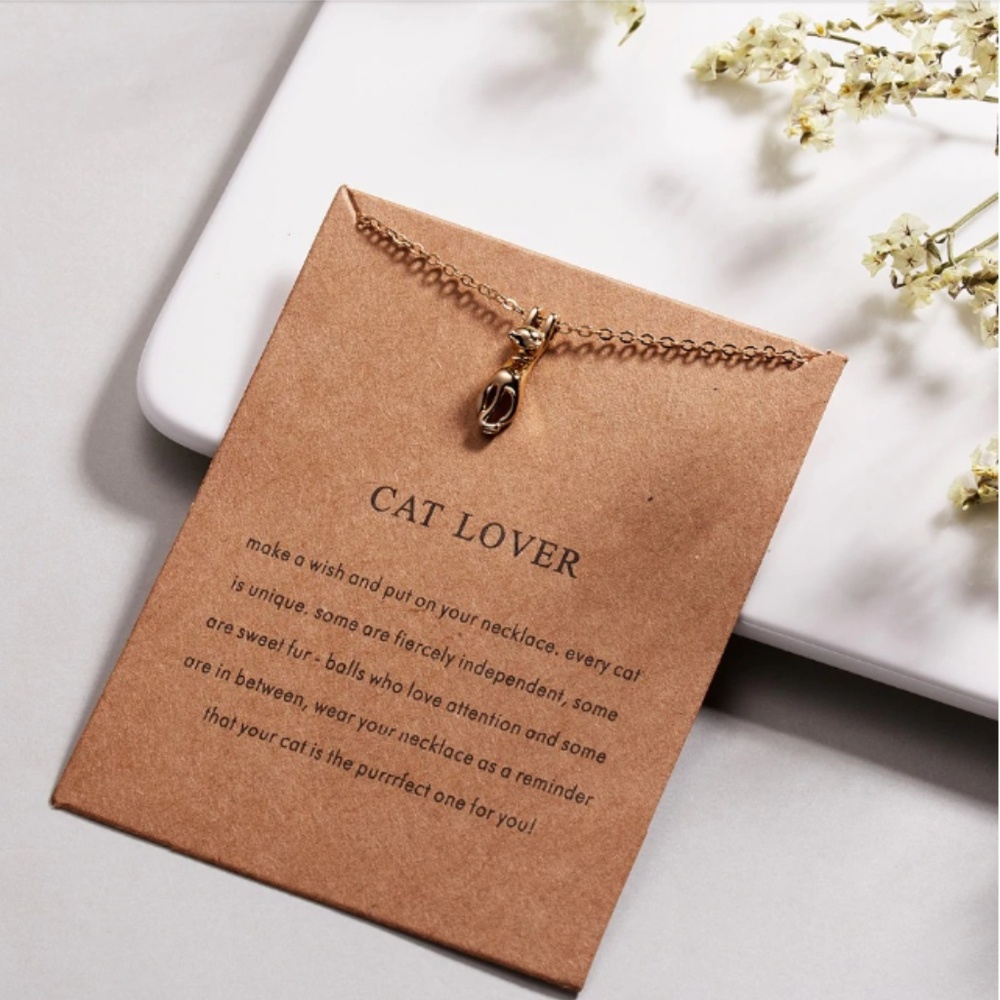 Cute Cat Lover Gold/Silver Layering Charm Necklace - Picture 4 of 8